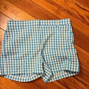Ann Taylor Blue and White Gingham Womens Shorts Sz 8